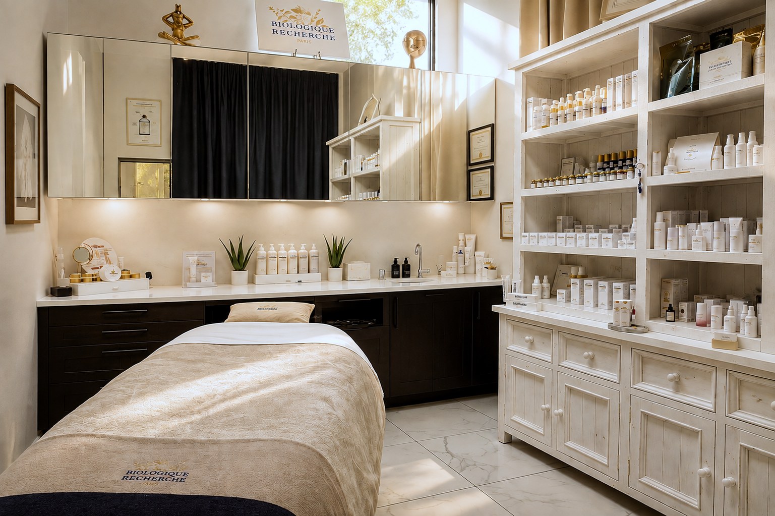 The Biologique Recherche treatment room at Essb&eacute; Beaut&eacute;, 245 Victoria Avenue, Westmount